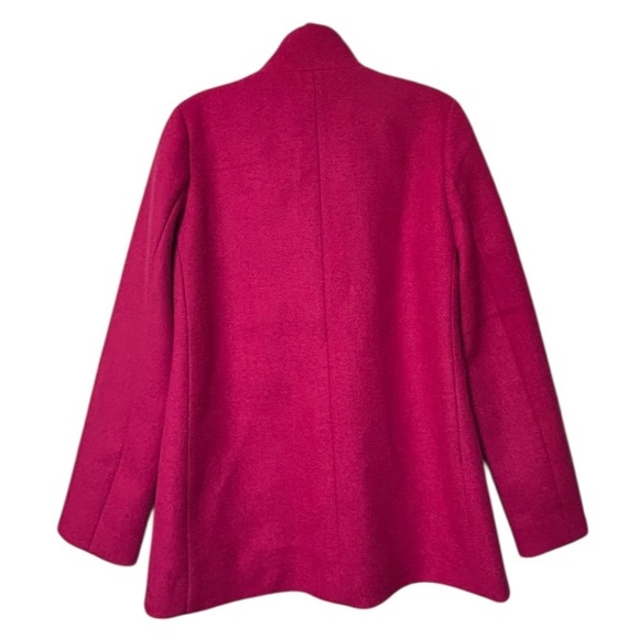 NWOT J. Crew wool blend pea coat in neon plum - Picture 5 of 9